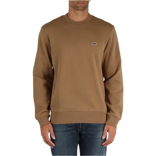 Klassischer Crewneck-Sweatshirt mit Frontlogo-Patch - Lacoste - Modalova