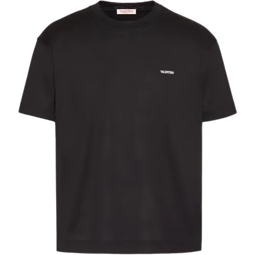 Cotton T-Shirt with Valentino Print , male, Sizes: L, S, XL, M - Valentino Garavani - Modalova
