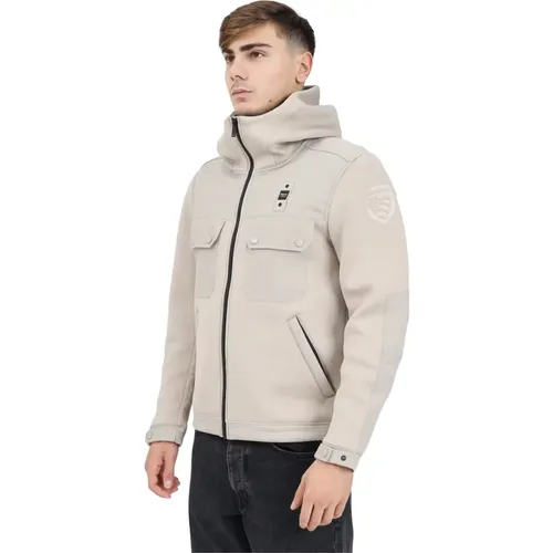 Steppjacke mit Kapuze , Herren, Größe: S - Blauer - Modalova