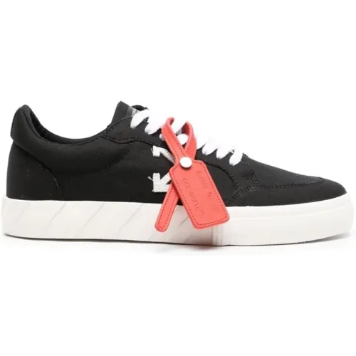 Canvas Low Sneakers with Signature Arrows and Diagonal Stripes , male, Sizes: 4 UK, 3 UK, 5 UK, 6 UK - Off White - Modalova