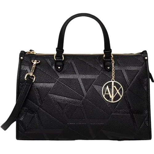 Schwarze Handtasche mit verstellbarem Riemen - Armani Exchange - Modalova