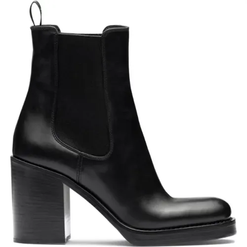 Leather Sporty Ankle Boots , female, Sizes: 3 UK - Prada - Modalova