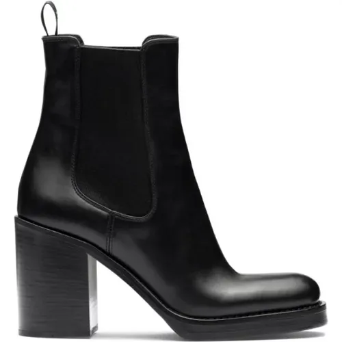 Leather Sporty Ankle Boots , female, Sizes: 3 UK, 6 UK, 7 UK - Prada - Modalova