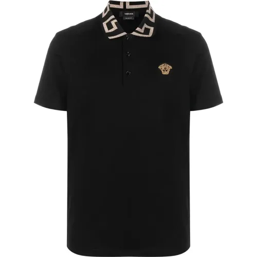 Schwarze T-Shirts und Polos , Herren, Größe: L - Versace - Modalova