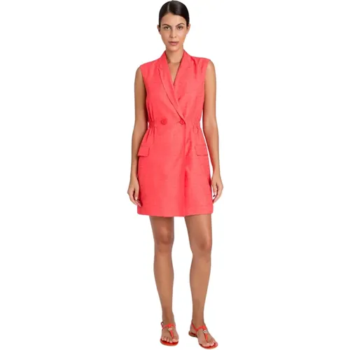 Coral Buttoned Dress , female, Sizes: L, M - Twinset - Modalova