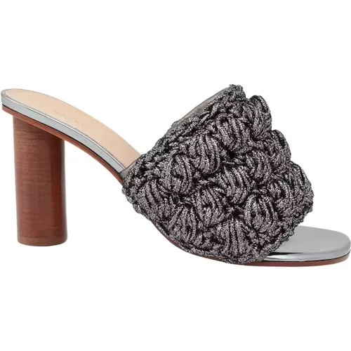 Dark Grey Heeled Sandals with Woven Strap , female, Sizes: 4 UK - JW Anderson - Modalova