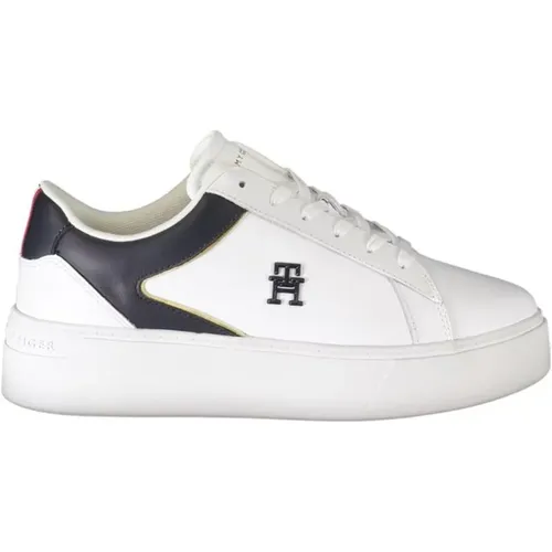 Weißer Polyester-Sneaker , Damen, Größe: 39 EU - Tommy Hilfiger - Modalova