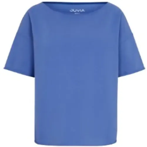 Blau Modisches T-shirt , Herren, Größe: L - Juvia - Modalova