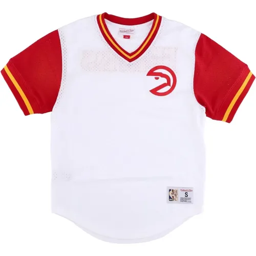 Atlanta Hawks Mesh V-Ausschnitt Jersey , Herren, Größe: S - Mitchell & Ness - Modalova