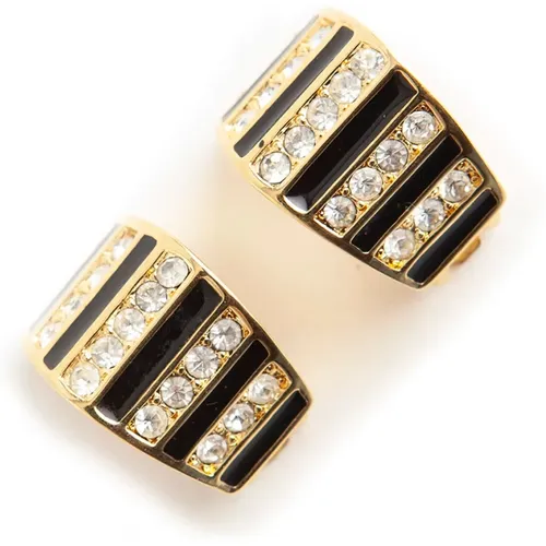 Pre-owned Vintage Christian Art Deco shaped clip on earrings , female, Sizes: ONE SIZE - Dior Vintage - Modalova