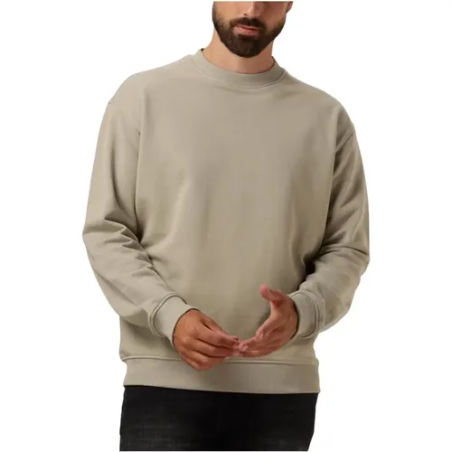 Grüner Loose Fit Crewneck Sweater , Herren, Größe: 2XL - Pure Path - Modalova