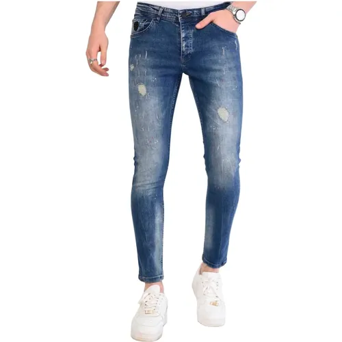 Slim Fit Jeans mit verwaschenem Effekt - 1068 , Herren, Größe: W38 - Local Fanatic - Modalova