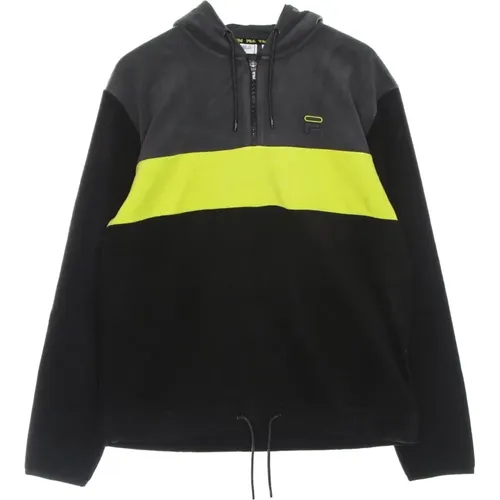 Schwarzer Fleece-Halbzip-Hoodie - Fila - Modalova