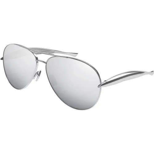 Silberne Sonnenbrille Bv1305S , Herren, Größe: 64 MM - Bottega Veneta - Modalova