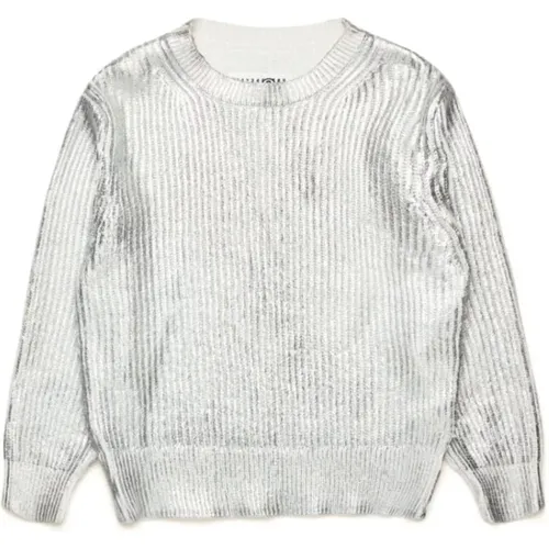 Silberner Strickpullover - MM6 Maison Margiela - Modalova