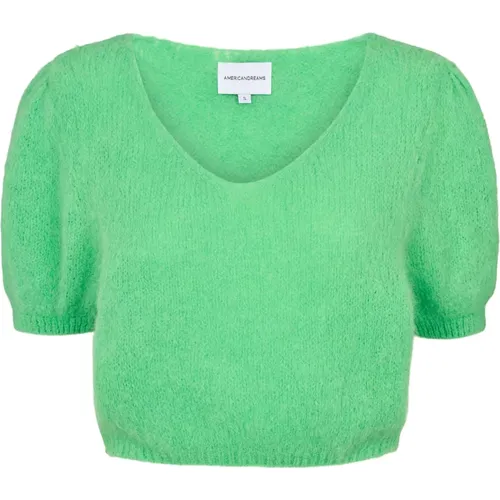 Hellgrüner Pullover , Damen, Größe: M - American Dreams - Modalova