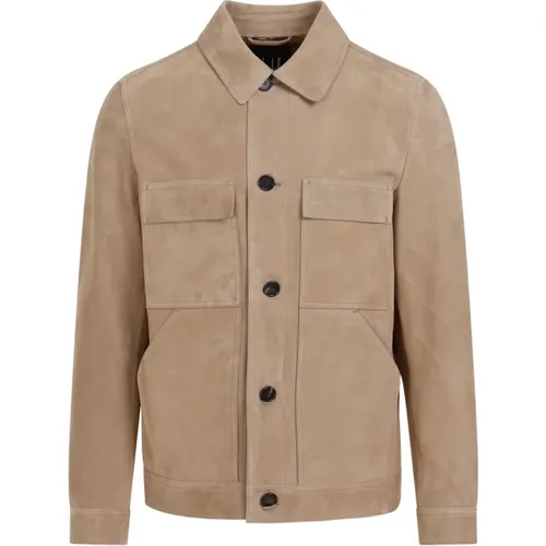 Leather Jacket Classic Style , male, Sizes: M, L - Dunhill - Modalova