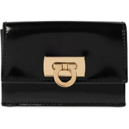 Leather Wallet with Flap Closure , female, Sizes: ONE SIZE - Salvatore Ferragamo - Modalova