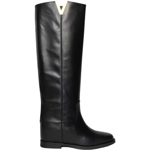 Schwarzer Stiefel - 2568Bg , Damen, Größe: 38 EU - Via Roma 15 - Modalova