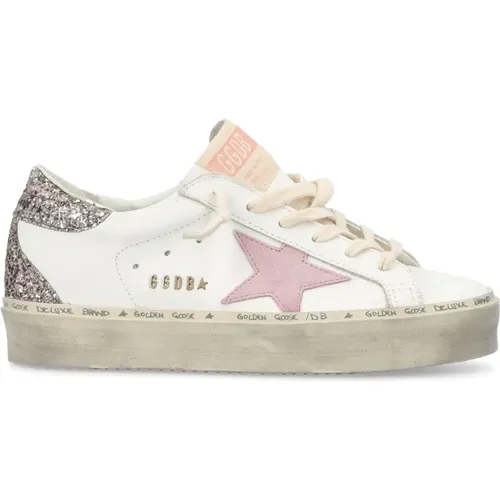 Womens Shoes Sneakers White Pink Glitter Ss24 , female, Sizes: 7 UK - Golden Goose - Modalova