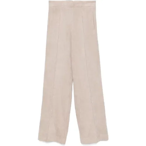 Taupe Corduroy Wide Leg Trousers , female, Sizes: S, XS - D.Exterior - Modalova