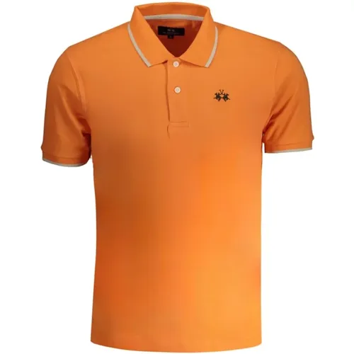 Orangefarbenes Baumwoll-Poloshirt mit Kurzen Ärmeln , Herren, Größe: 2XL - LA MARTINA - Modalova