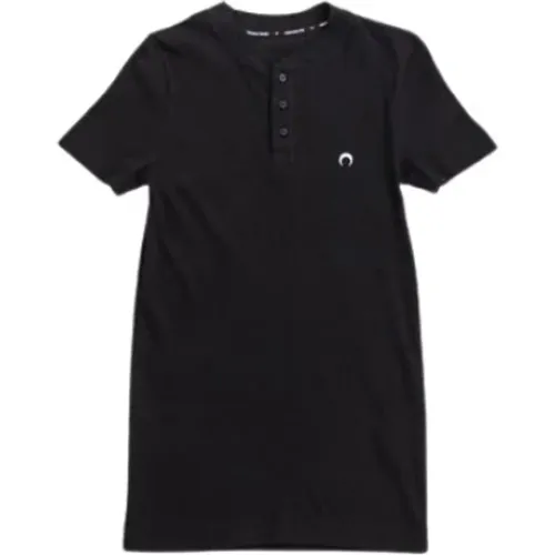 Slim Fit Henley T-Shirt mit Moon Logo Stickerei - Marine Serre - Modalova