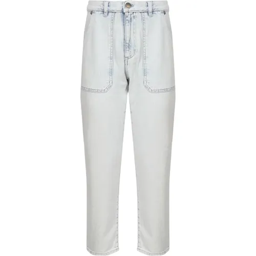 Weiße Denim Chinos Jeans , Damen, Größe: W27 - pinko - Modalova