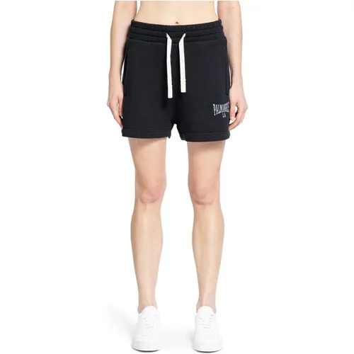 College Logo Print Sweatshorts Schwarz Grau - Palm Angels - Modalova