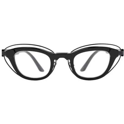 Schwarze Glänzende Brille mit Klaren Gläsern - Kuboraum - Modalova