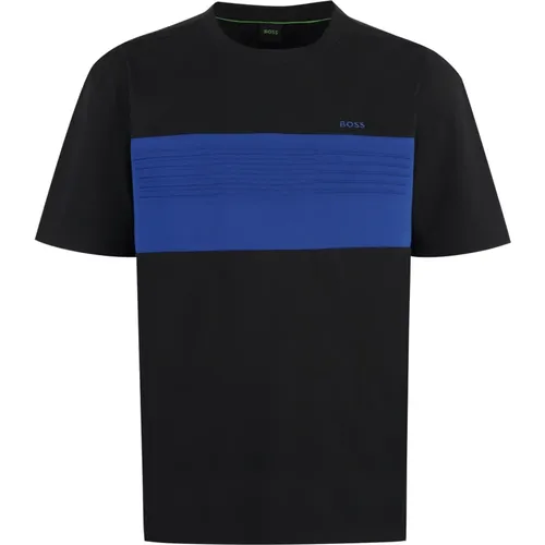 Geripptes Baumwoll-T-Shirt , Herren, Größe: XL - Hugo Boss - Modalova