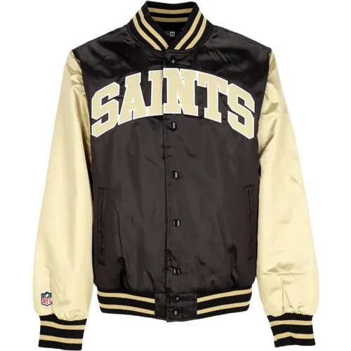 NFL Satin Bomber Jacke Schwarz/Weiß - new era - Modalova