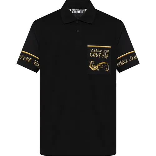 Schwarze T-Shirts & Polos Aw24 , Herren, Größe: M - Versace Jeans Couture - Modalova