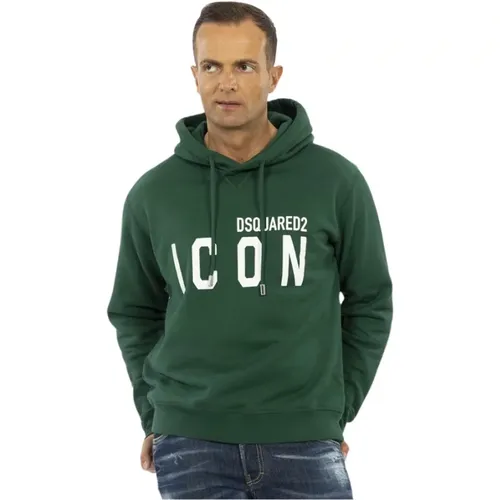 Icon Hoodie with Adjustable Drawstring , male, Sizes: XL - Dsquared2 - Modalova