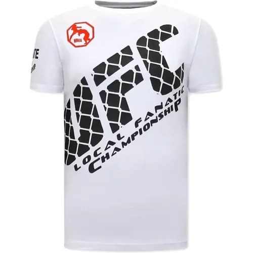T-Shirt mit Druck UFC , Herren, Größe: L - Local Fanatic - Modalova