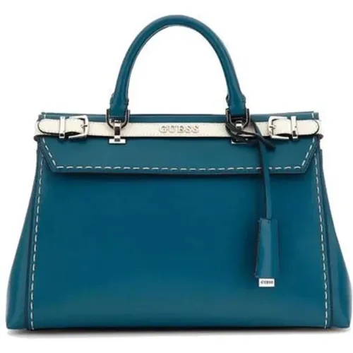 Aqua Blaue Rechteckige Handtasche - Guess - Modalova