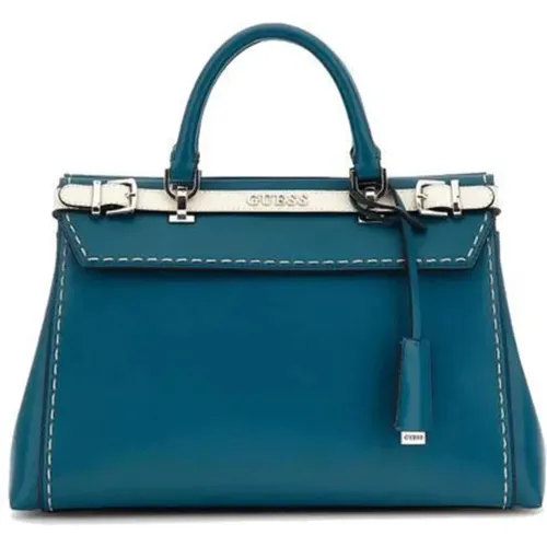 Aqua Blaue Rechteckige Handtasche , Damen, Größe: ONE Size - Guess - Modalova