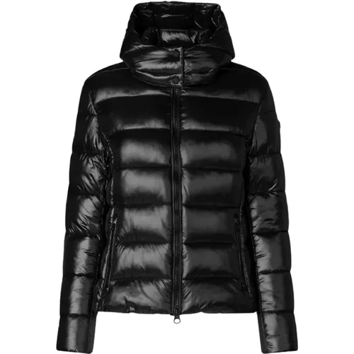 Schwarze Jacke mit einzigartiger Lackierung , Damen, Größe: XL - Save The Duck - Modalova