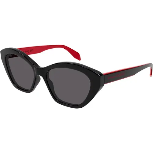 Am0355S 003 Schwarze Graue Sonnenbrille , Damen, Größe: 54 MM - alexander mcqueen - Modalova