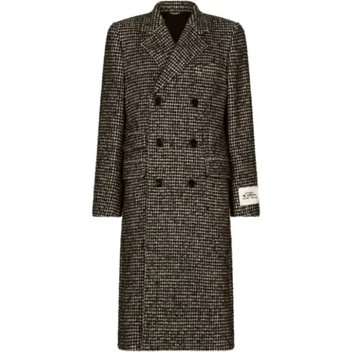 Houndstooth Double Breasted Coat , male, Sizes: L, M - Dolce & Gabbana - Modalova