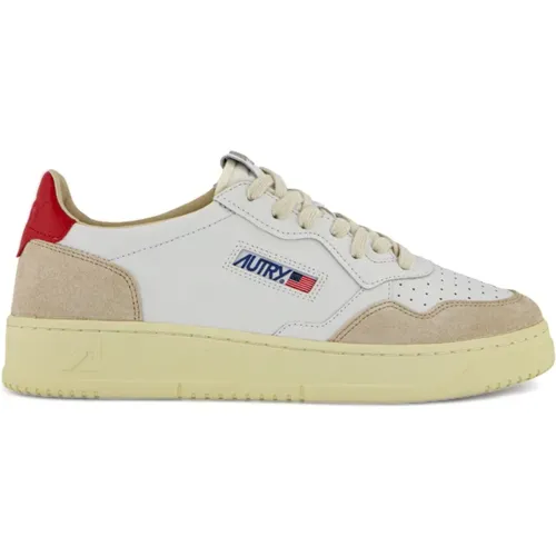 Weiße Vintage Sneaker Leder Wildleder , Damen, Größe: 40 EU - Autry - Modalova