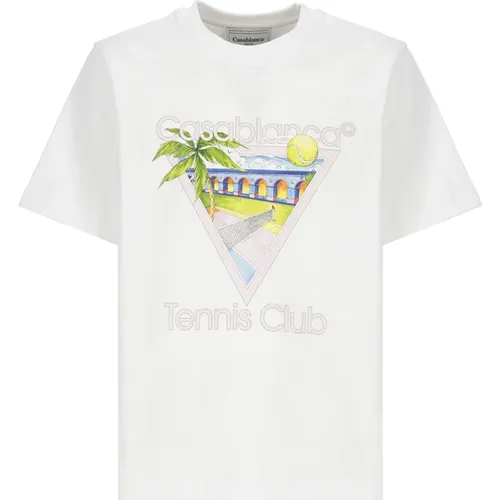 Herren Tennis Club Logo T-Shirt , Herren, Größe: XL - Casablanca - Modalova