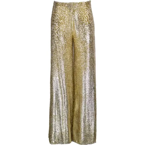 Lurex Palazzo Hose - Gold , Damen, Größe: L - Jucca - Modalova