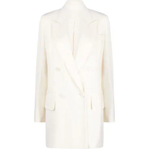 Doppelreihiger Wollblazer Weiß , Damen, Größe: 2XS - Max Mara - Modalova