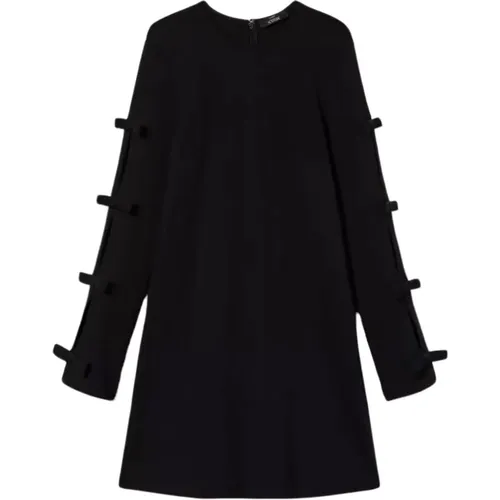 Schwarzes Milano Kleid mit Schleifendetails , Damen, Größe: XS - Twinset - Modalova