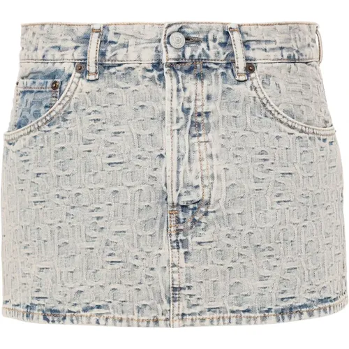 Monogram Jacquard Denim Skirt , female, Sizes: M - Acne Studios - Modalova