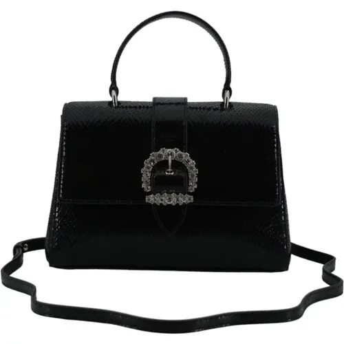 Schwarze Eidechsenleder-Schultertasche Kristall - Jimmy Choo - Modalova