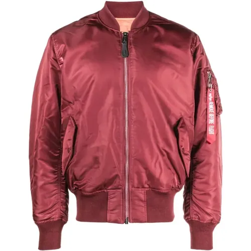 Classic Ma-1 Jacket in Burgundy , male, Sizes: L, XL - alpha industries - Modalova