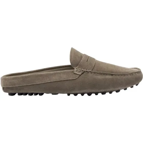 Taupe Suede Penny Driver Mules,Braune Wildleder Penny Driver Mules,Blaue Wildleder Penny Driver Mules, Wildleder Penny Driver Mules - Scarosso - Modalova