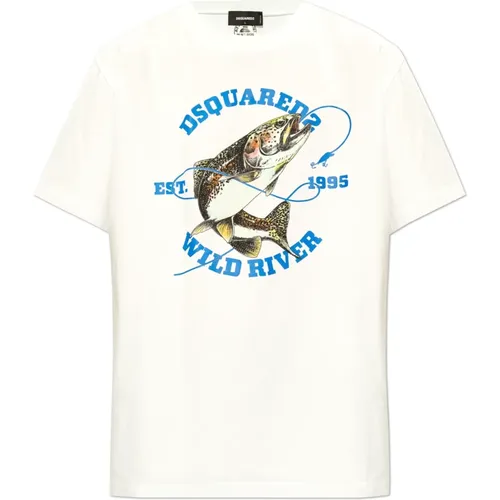 T-Shirt mit Logo , Herren, Größe: XS - Dsquared2 - Modalova